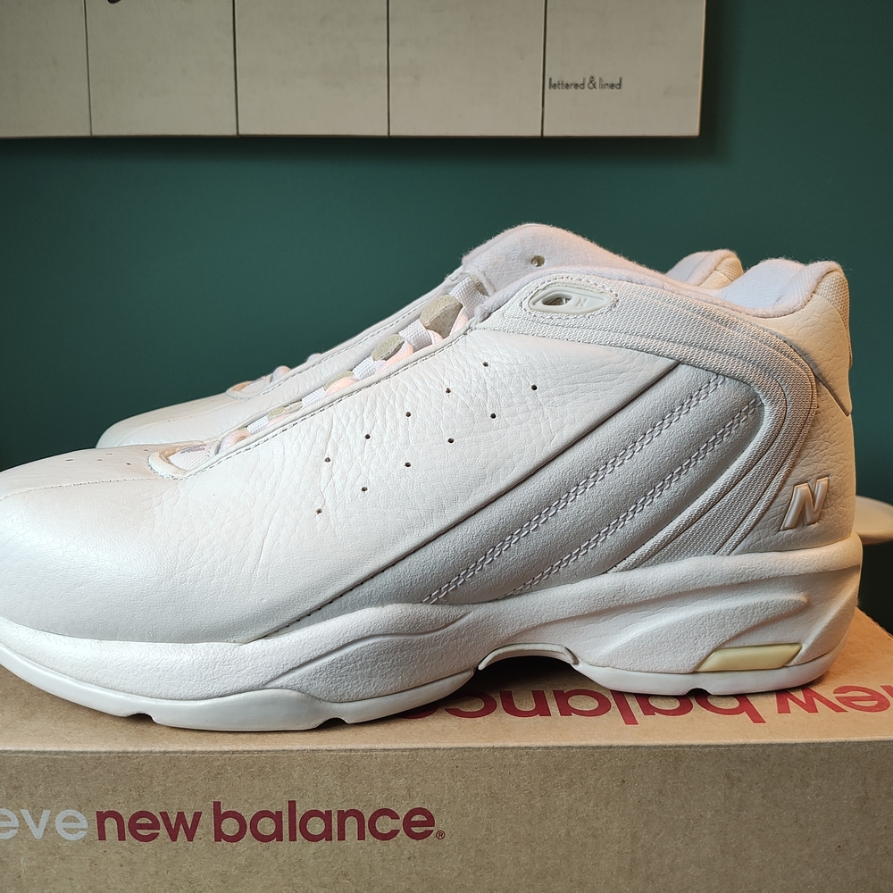 New Balance White Leather Sneakers